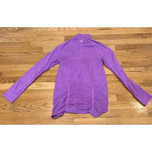 Athleta Women's Fast Track Half Zip Purple Ruched Large athleisure activewear - Picture 2 of 7
